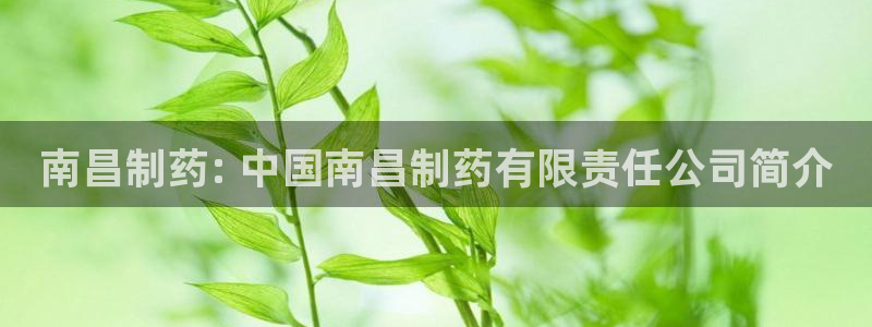 ag九游会老哥：南昌制药: 中国南昌制药有限责任公司简介