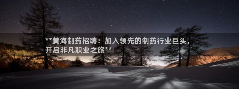 九游会老哥必备的交流社区九：**黄海制药招聘：加入领先的制药行业巨头，
开启非凡职业之旅**