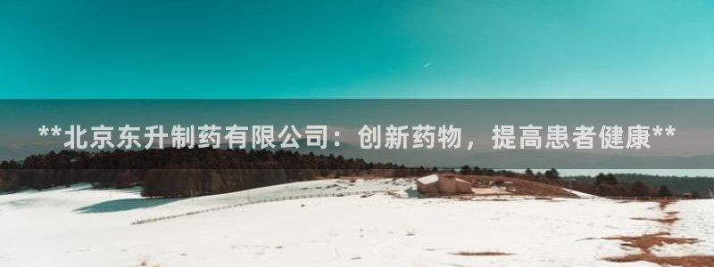 老哥俱乐部是干什么的：**北京东升制药有限公司：创新药物，提高患者健康**