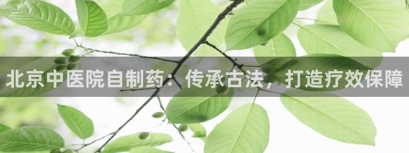 usdt九游会老哥俱乐部：北京中医院自制药：传承古法，打造疗效保障