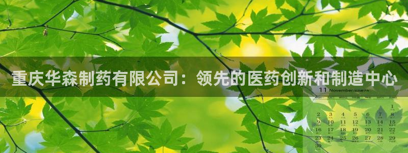 ag九游老哥俱乐部：重庆华森制药有限公司：领先的医药创新和制造中心