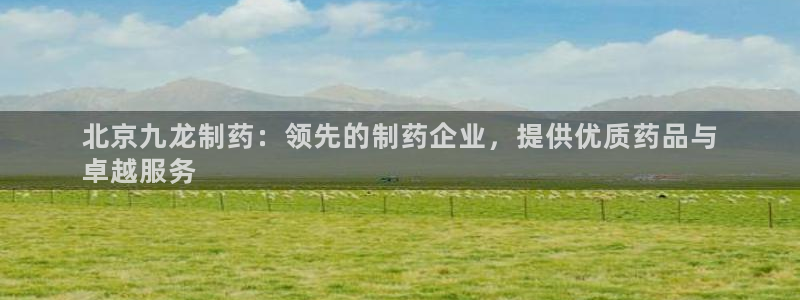 ag九游会老哥：北京九龙制药：领先的制药企业，提供优质药品与
卓越服务
