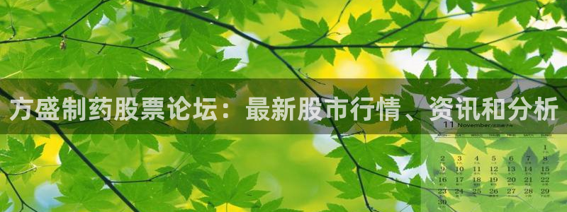 九游老哥俱乐部官网登录网址：方盛制药股票论坛：最新股市行情、资讯和分析