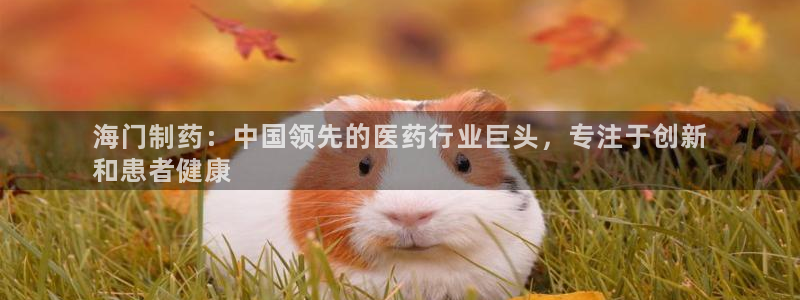九游老哥俱乐部官网登录不了：海门制药：中国领先的医药行业巨头，专注于创新
和患者健康