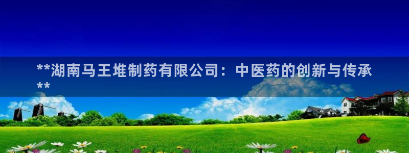 9游会老哥：**湖南马王堆制药有限公司：中医药的创新与传承
**