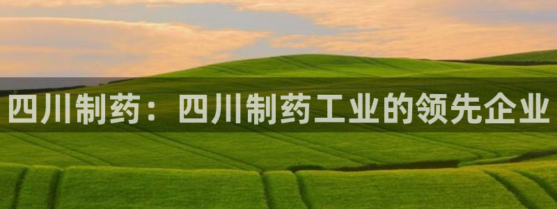 老哥吧九游会：四川制药：四川制药工业的领先企业